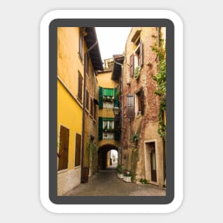 Street in Torri del Benaco, North East Italy Sticker